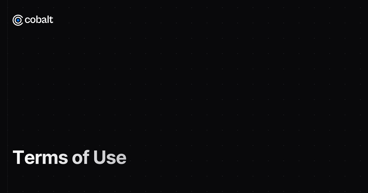 Terms of Use | Cobalt
